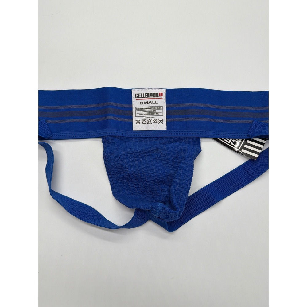 CellBlock 13 Mens Tight End Jockstrap‎ Blue Waffle Knit Pouch CBU133 Small NWT